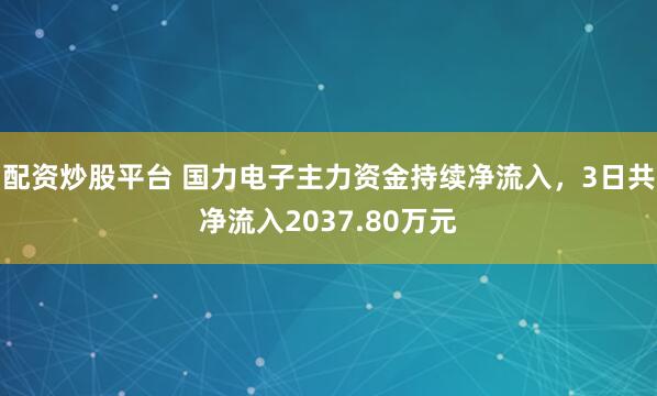 配资炒股平台 国力电子主力资金持续净流入，3日共净流入2037.80万元